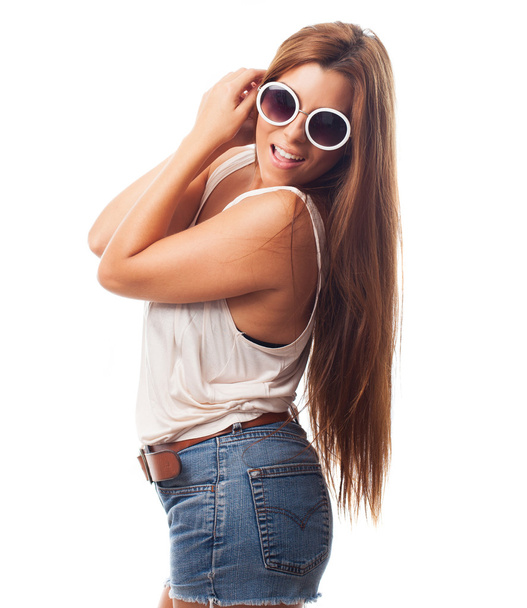 Woman wearing sunglasses - 写真・画像