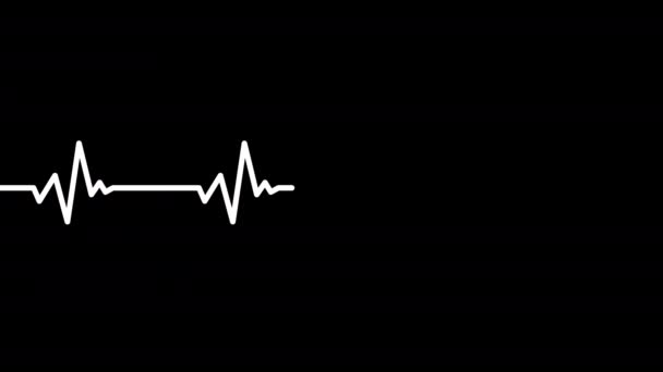 Puls tętna animacja kanał Alfa. Elektrokardiogram sygnalizujący w pulsometrze. Ciśnienie krwi Ślad pulsu. Rytm serca EKG lub EKG. Monitorowanie stanu zdrowia pacjenta. - Materiał filmowy, wideo