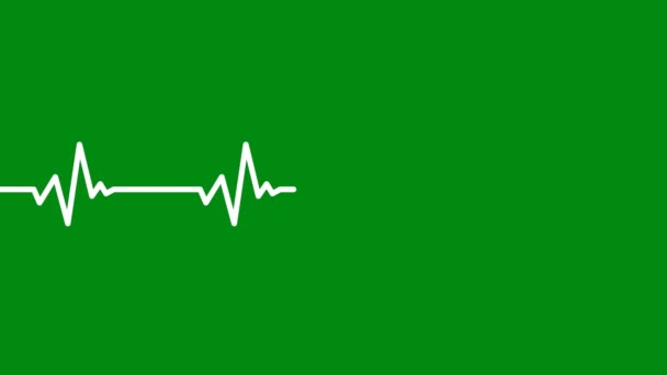 ハートビートパルスレートアニメーション緑の画面。心拍数モニターに痕跡を残す心電図。血圧パルス・トレース。心臓のリズムEKGまたはECG 。患者の健康状態の監視. - 映像、動画