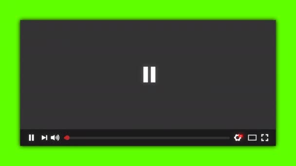 Odtwarzacz wideo przycisk odtwarzania kliknięty przez animację kursora myszy Zielony ekran. Media Player Odtwarzanie wideo Interfejs. Odtwarzacz multimedialny ładujący kod czasowy. Odtwarzanie Zatrzymaj przycisk odtwarzacza multimediów. - Materiał filmowy, wideo