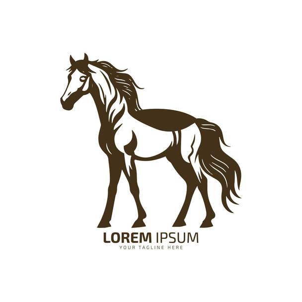 cheval logo icône vectoriel illustration conception modèle silhouette isolé symbole illustration - Vecteur, image