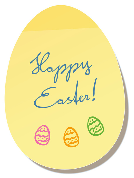 Feliz Pascua huevo Memo etiqueta engomada
 - Vector, Imagen
