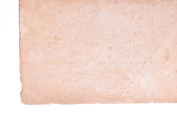 old vintage brown paper on white background, page for texture design - Fotó, kép
