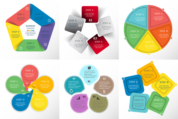 Collection of infographic templates for business - Vetor, Imagem