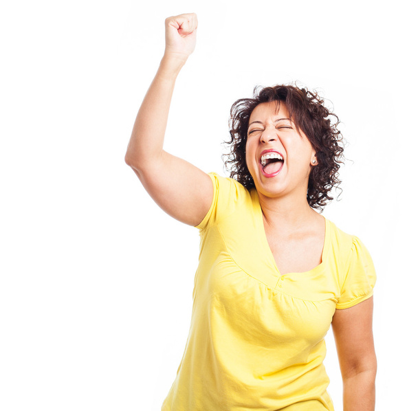 Woman doing a winner gesture - Photo, Image