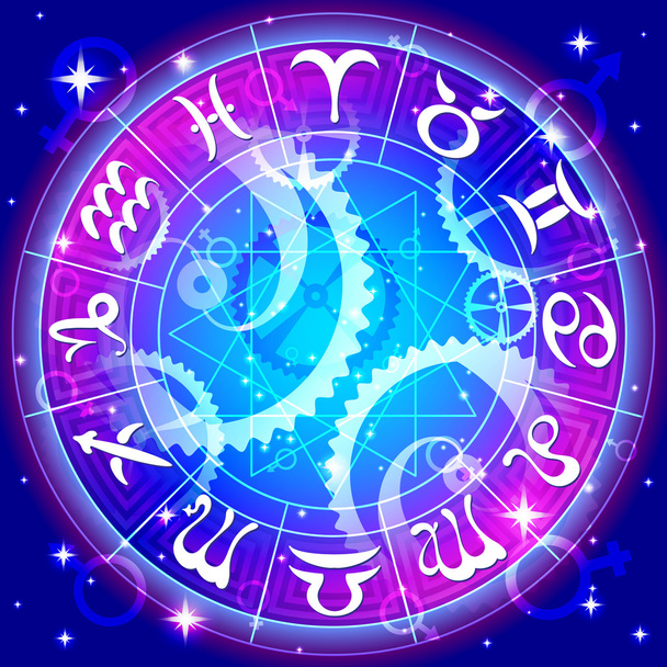 zodiac circle in space - Vector, imagen