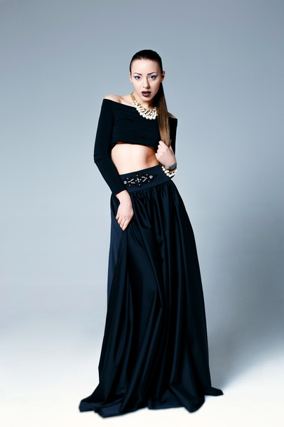 Female model in black clothes - Zdjęcie, obraz