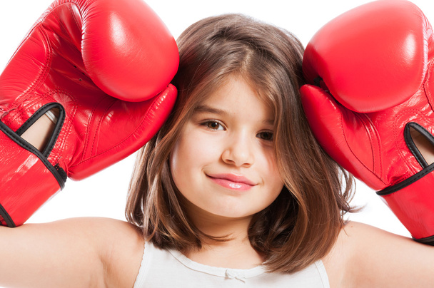 Крупный план милой девушки по боксу
 - Фото, изображение