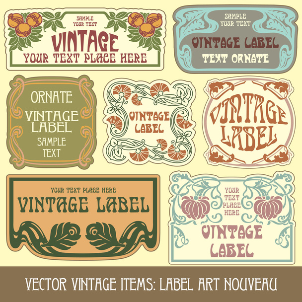 Label art nouveau - Vector, Imagen