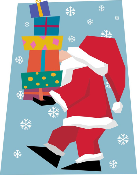 Santa llevar regalos
 - Vector, Imagen