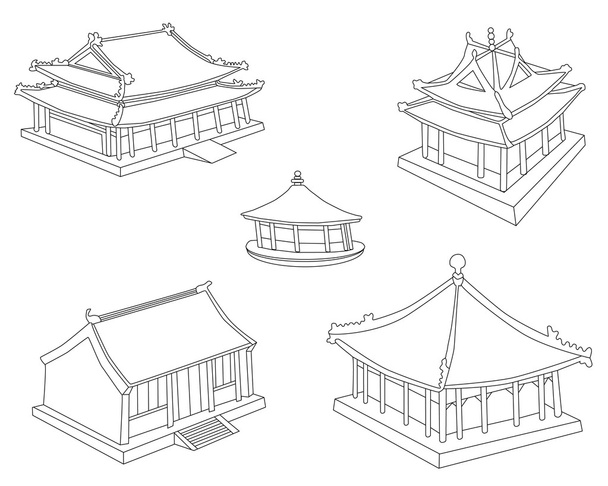 Колекції будинки китайська - Вектор, зображення
