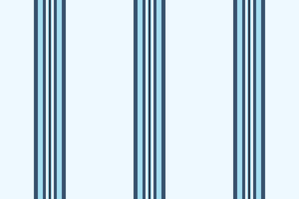 Patrón vectorial textil de fondo vertical sin costuras con líneas de tejido de rayas de textura en colores azul y cian. - Vector, Imagen