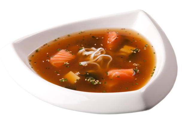 Miso soep met zeewier en paddestoelen - Foto, afbeelding