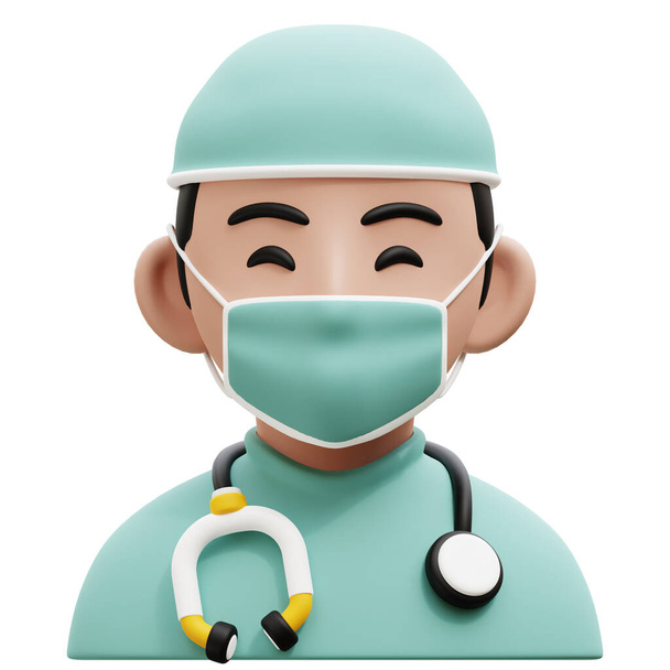 Αρσενικό Χειρουργός 3D Profession Avatars Εικονογραφήσεις - Φωτογραφία, εικόνα