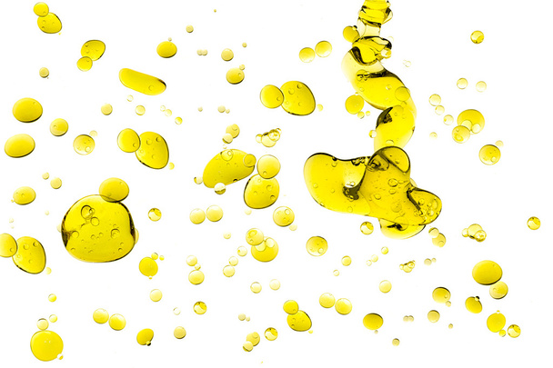 Gocce di Olio di Oliva Isolate su Bianco
 - Foto, immagini