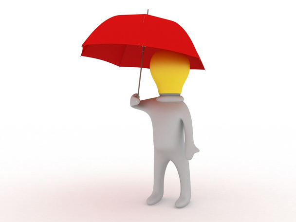 Bulbman with umbrella - Foto, Imagem