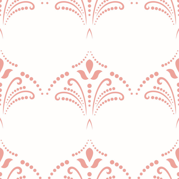 Bloemenvector ornament. Naadloze abstracte klassieke achtergrond met bloemen. Patroon met roze herhalende bloemenelementen. Ornament voor behang en verpakking - Vector, afbeelding