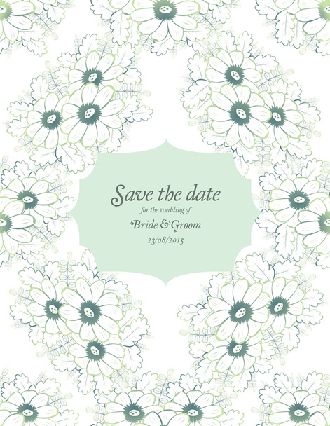 Save the date wedding invite card template - Vector, Image