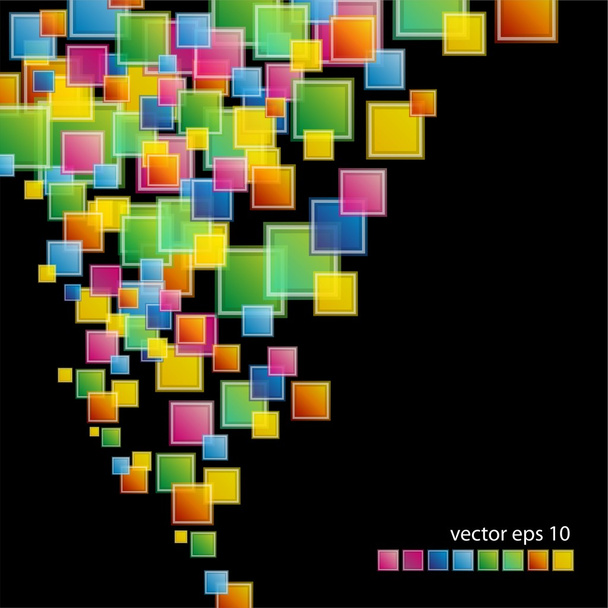 Colored squares on a black background - ベクター画像