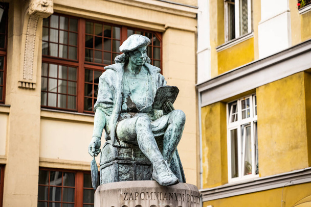 Poznan, Poland - 01 August 2022: Klemens Janicki statue monument in Poznan, Poland. Beautiful sculpture of renaissance polish writer in Europe - Foto, afbeelding