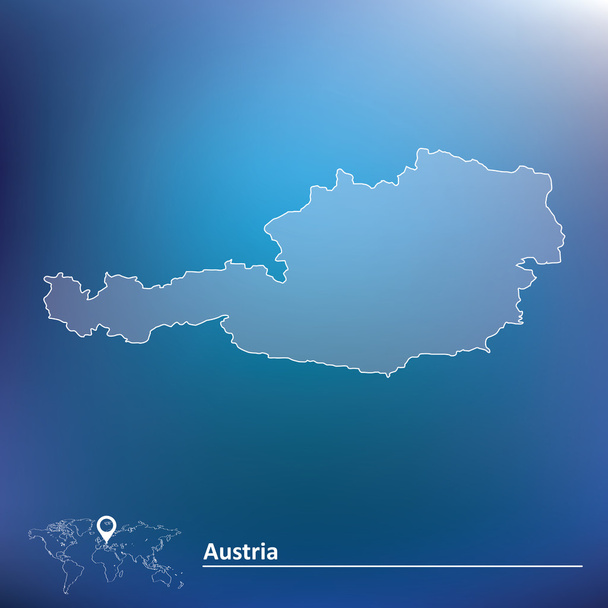 Mapa da Áustria - Vetor, Imagem