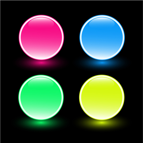 Beautiful glass buttons on black background - Photo, Image