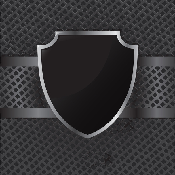 Empty black shield - Vector, afbeelding