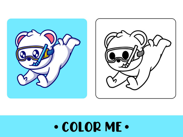  Vector cute bear for children's coloring page vector icon illustration - Vector, imagen