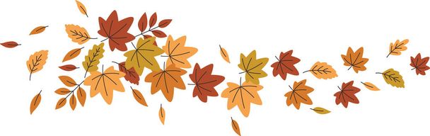 Autumn Leaves Swirls Vector Illustration - Vector, Image