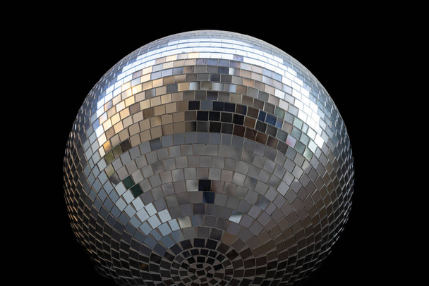 Closeup of discoball on black background for design purpose - Photo, Image