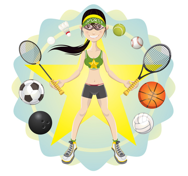 Sporty Girl - Vector, Image