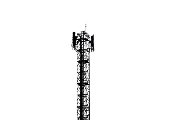telecommunication tower with antennas. antenna on a sky. tower with antennas. phone antenna. - Photo, Image