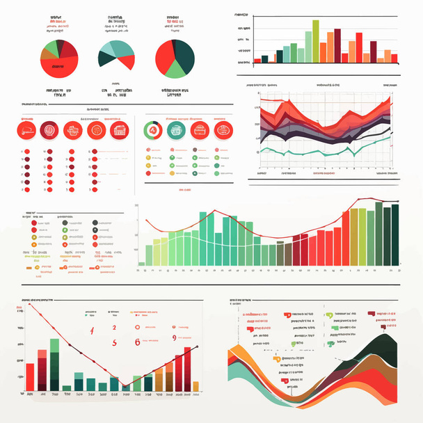 Fun Data Visualization Infographic vector flat isolated illustration - Wektor, obraz