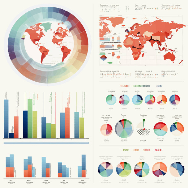 Fun Data Visualization Infographic vector flat isolated illustration - Vecteur, image