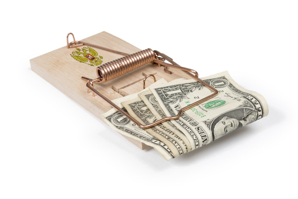 Russian mouse trap with dollar bills - Photo, Image
