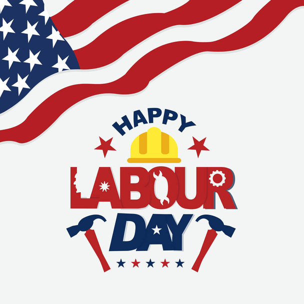Happy Labor Day banner. Design template. American flag Vector illustration - Wektor, obraz