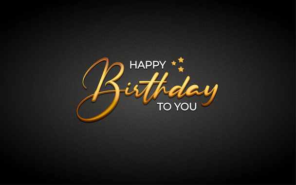 Happy birthday background template with golden lettering and editable 3d text effect - Вектор,изображение