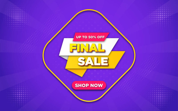 Final sale banner with editable text effect - Wektor, obraz