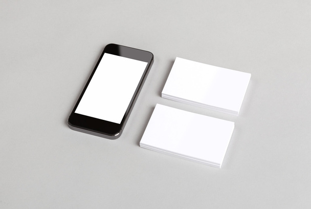 Business cards & smart phone - 写真・画像