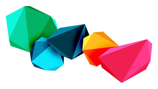 Abstract low poly stone design. Geometric 3d vector design element - ベクター画像