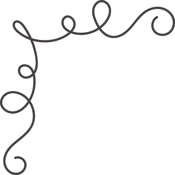Corner Border Calligraphy Line Vector Illustration - Vector, afbeelding