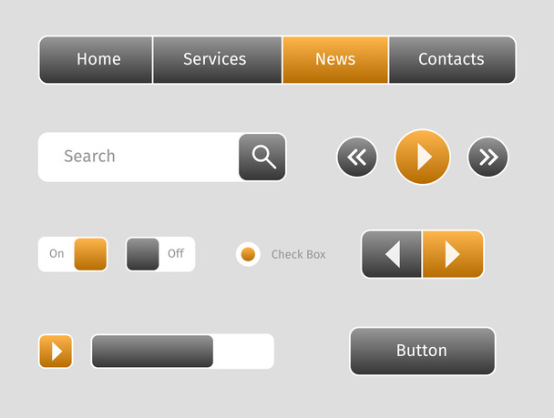 set of web buttons with outlines - Vektori, kuva