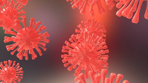 Coronavirus close-up scene isolated on background. Ideal for large publications or printing. 3d rendering - illustration - Foto, Imagem