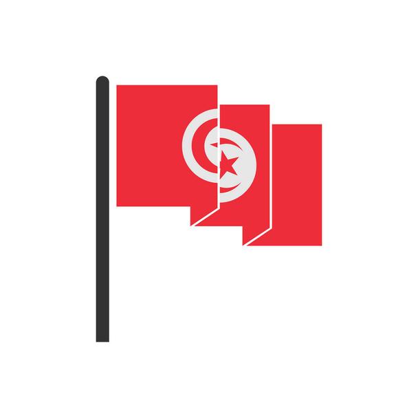 Tunisia flags icon set, Tunisia independence day icon set vector sign symbol - Vektor, kép