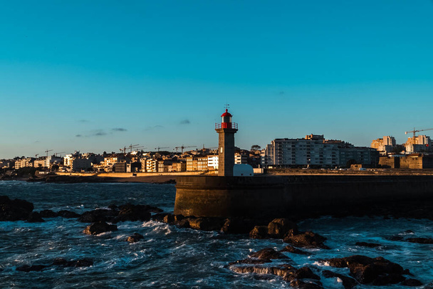 Farol de Las Felgueiras com vista para o Rio Douro. Porto, Portugal.  - Foto, Imagem