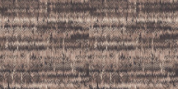 Sans couture gros ikat traditionnel tissage texture de lin faux motif répétition. Tissu d'ameublement design intemporel en tissu dans une palette de couleurs neutres beige chaud et terre marron - Photo, image