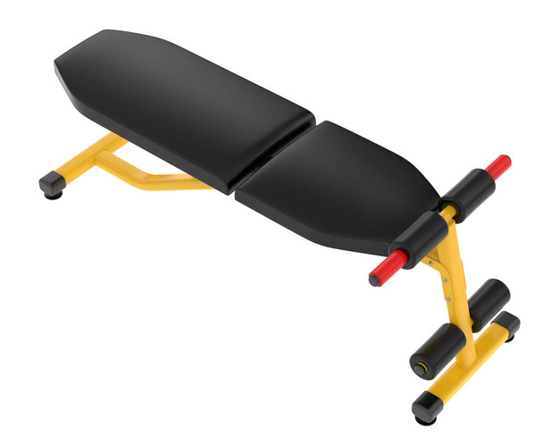 Regulowana ławka gimnastyczna na białym tle. Renderowanie 3D. Ilustracja - Zdjęcie, obraz