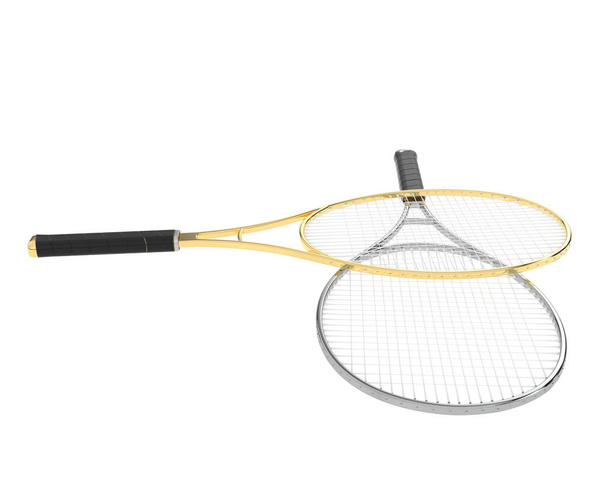 3d ilustración de dos raquetas de tenis aisladas en blanco  - Foto, imagen