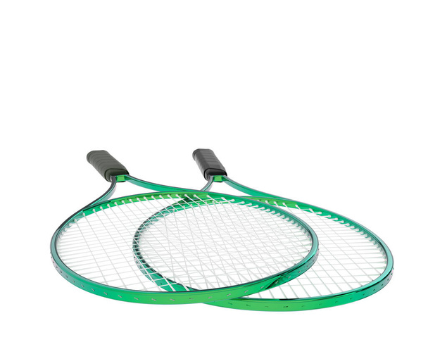 Теннисные ракетки изолированы на белом фоне
 - Фото, изображение