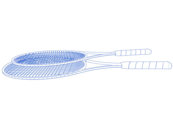 Beyaz arka plan üzerinde izole tenis raketleri - Fotoğraf, Görsel